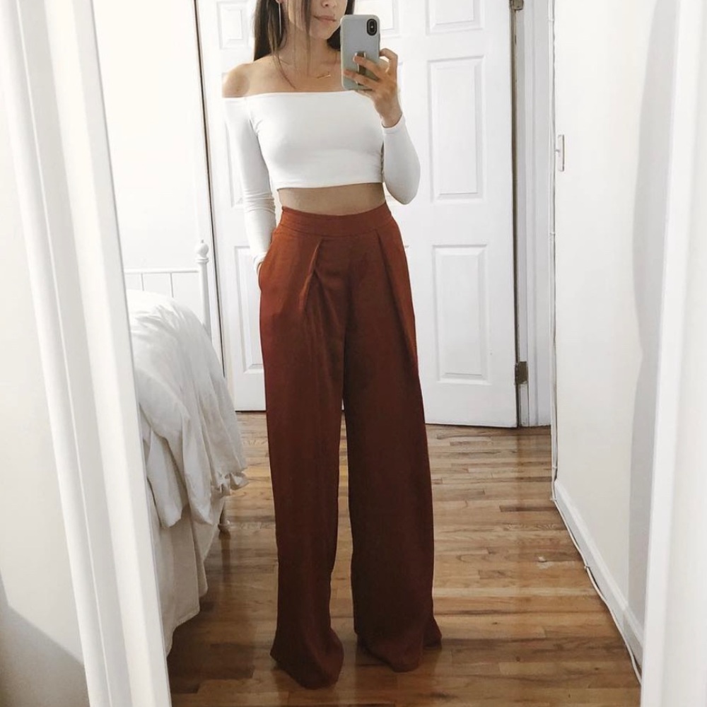 Naked Wardrobe Small Satin Feel Trousers with Pockets!